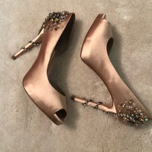 Antonio Melani Peeptoe Jeweled Heel 8.5
